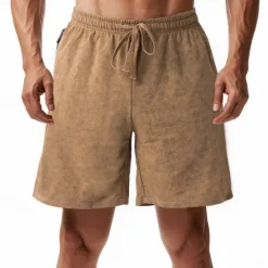 Online OUKU Men's Athletic Shorts Sweat Shorts Shorts Summer Shorts Pocket Drawstring Elastic Waist Plain Comfort Breathable Short Outdoor Sports Classic Casual Black Navy Blue Brown