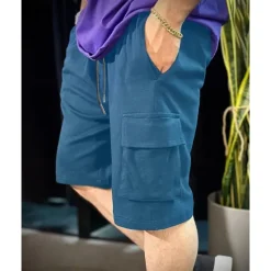 Discount OUKU Men's Athletic Shorts Sweat Shorts Shorts Summer Shorts Pocket Drawstring Elastic Waist Plain Comfort Breathable Short Outdoor Sports Classic Casual Black Blue Micro-elastic