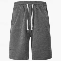 Hot OUKU Men's Athletic Shorts Sweat Shorts Shorts Summer Shorts Pocket Drawstring Elastic Waist Plain Comfort Breathable Short Outdoor Sports Classic Casual Black Army Green