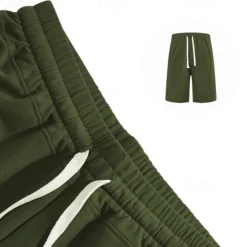 Hot OUKU Men's Athletic Shorts Sweat Shorts Shorts Summer Shorts Pocket Drawstring Elastic Waist Plain Comfort Breathable Short Outdoor Sports Classic Casual Black Army Green