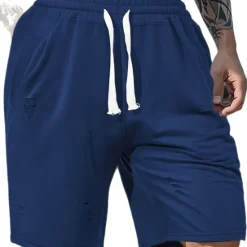 Hot OUKU Men's Athletic Shorts Sweat Shorts Shorts Summer Shorts Pocket Drawstring Elastic Waist Plain Comfort Breathable Short Outdoor Sports Classic Casual Black Army Green