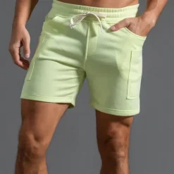 Outlet OUKU Men's Athletic Shorts Sweat Shorts Shorts Summer Shorts Pocket Drawstring Elastic Waist Plain Comfort Breathable Short Outdoor Sports Classic Casual Black White