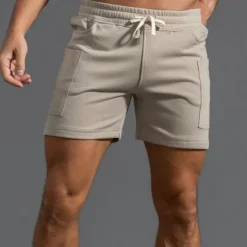 Outlet OUKU Men's Athletic Shorts Sweat Shorts Shorts Summer Shorts Pocket Drawstring Elastic Waist Plain Comfort Breathable Short Outdoor Sports Classic Casual Black White