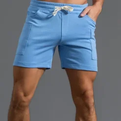 Outlet OUKU Men's Athletic Shorts Sweat Shorts Shorts Summer Shorts Pocket Drawstring Elastic Waist Plain Comfort Breathable Short Outdoor Sports Classic Casual Black White