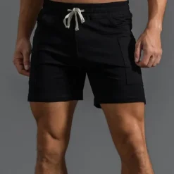 Outlet OUKU Men's Athletic Shorts Sweat Shorts Shorts Summer Shorts Pocket Drawstring Elastic Waist Plain Comfort Breathable Short Outdoor Sports Classic Casual Black White