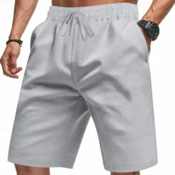 New OUKU Men's Athletic Shorts Sweat Shorts Shorts Summer Shorts Pocket Drawstring Elastic Waist Plain Comfort Breathable Short Outdoor Sports Classic Casual Black Red