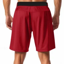 New OUKU Men's Athletic Shorts Sweat Shorts Shorts Summer Shorts Pocket Drawstring Elastic Waist Plain Comfort Breathable Short Outdoor Sports Classic Casual Black Red