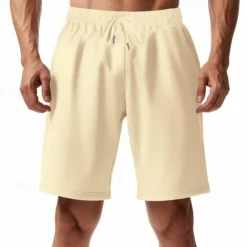 New OUKU Men's Athletic Shorts Sweat Shorts Shorts Summer Shorts Pocket Drawstring Elastic Waist Plain Comfort Breathable Short Outdoor Sports Classic Casual Black Red