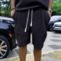 Sale OUKU Men's Athletic Shorts Sweat Shorts Shorts Summer Shorts Pocket Drawstring Elastic Waist Plain Comfort Breathable Knee Length Outdoor Sports Classic Casual Black White