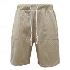 Sale OUKU Men's Athletic Shorts Sweat Shorts Shorts Summer Shorts Pocket Drawstring Elastic Waist Plain Comfort Breathable Knee Length Outdoor Sports Classic Casual Black White