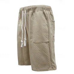 Sale OUKU Men's Athletic Shorts Sweat Shorts Shorts Summer Shorts Pocket Drawstring Elastic Waist Plain Comfort Breathable Knee Length Outdoor Sports Classic Casual Black White