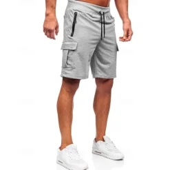 Outlet OUKU Men's Athletic Shorts Sweat Shorts Shorts Summer Shorts Pocket Drawstring Elastic Waist Plain Comfort Breathable Short Outdoor Sports Classic Casual Black Light Grey Micro-elastic