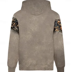 Outlet OUKU Men's Bandana Print Hoodies Sweatshirt Fashion Daily Long Sleeve Crew Neck Party Holiday Streetwear Drawstring Fall Winter Designer Gray