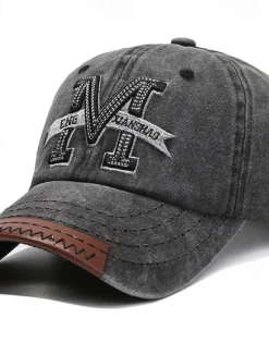 OUKU Men's Baseball Cap Black Dark Navy 100% Cotton Embroidered Travel Beach Outdoor Vacation Plain Adjustable Fashion