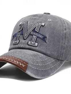 OUKU Men's Baseball Cap Black Dark Navy 100% Cotton Embroidered Travel Beach Outdoor Vacation Plain Adjustable Fashion