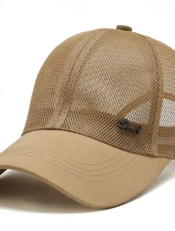 New OUKU Men's Baseball Cap Black Deep Blue Mesh Travel Beach Outdoor Vacation Plain Adjustable Fashion