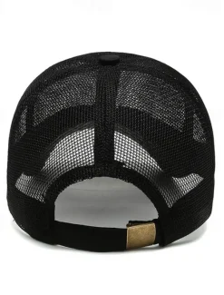 New OUKU Men's Baseball Cap Black Deep Blue Mesh Travel Beach Outdoor Vacation Plain Adjustable Fashion