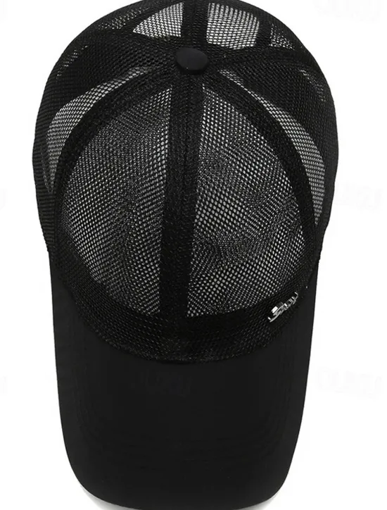 New OUKU Men's Baseball Cap Black Deep Blue Mesh Travel Beach Outdoor Vacation Plain Adjustable Fashion