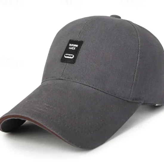 Clearance OUKU Men's Baseball Cap Black White Cotton Travel Beach Outdoor Vacation Plain Adjustable Fashion