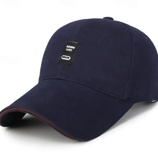 Clearance OUKU Men's Baseball Cap Black White Cotton Travel Beach Outdoor Vacation Plain Adjustable Fashion