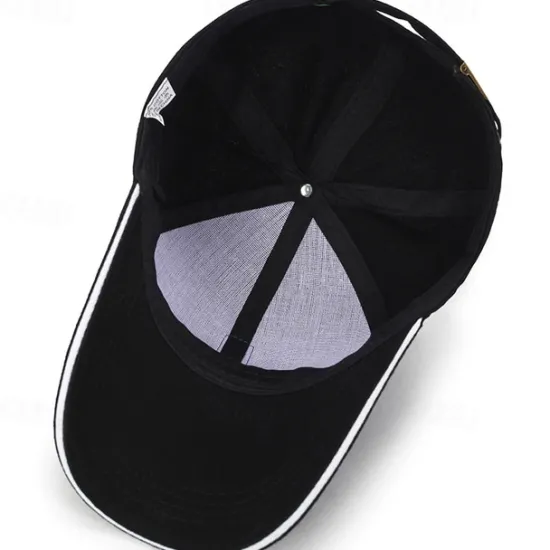 Clearance OUKU Men's Baseball Cap Black White Cotton Travel Beach Outdoor Vacation Plain Adjustable Fashion