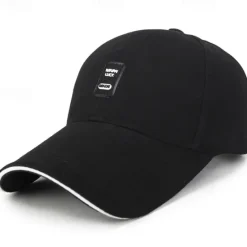 Clearance OUKU Men's Baseball Cap Black White Cotton Travel Beach Outdoor Vacation Plain Adjustable Fashion