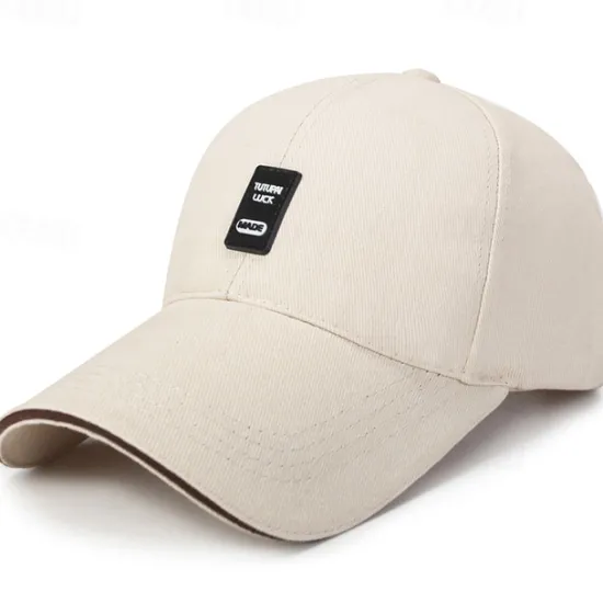 Clearance OUKU Men's Baseball Cap Black White Cotton Travel Beach Outdoor Vacation Plain Adjustable Fashion
