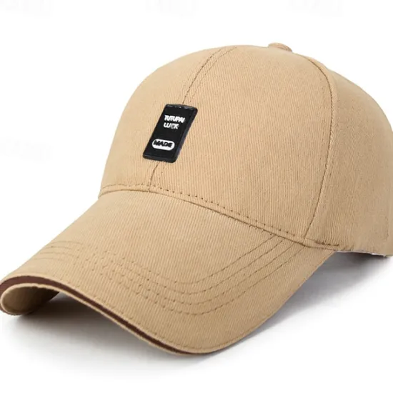 Clearance OUKU Men's Baseball Cap Black White Cotton Travel Beach Outdoor Vacation Plain Adjustable Fashion