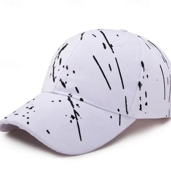 Outlet OUKU Men's Baseball Cap Black White Polyester Travel Beach Outdoor Vacation Graffiti Adjustable Fashion