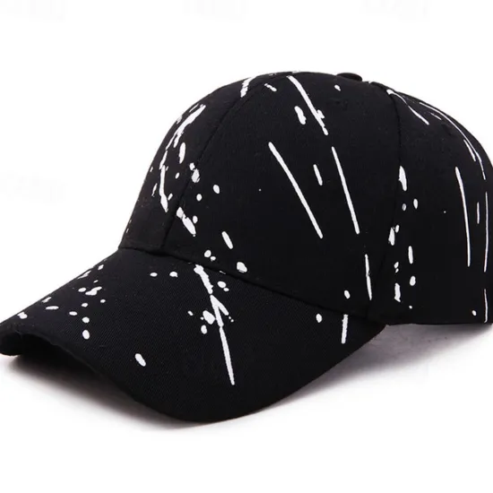 Outlet OUKU Men's Baseball Cap Black White Polyester Travel Beach Outdoor Vacation Graffiti Adjustable Fashion