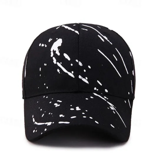 Outlet OUKU Men's Baseball Cap Black White Polyester Travel Beach Outdoor Vacation Graffiti Adjustable Fashion
