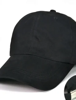 OUKU Men's Baseball Cap Black White Cotton Streetwear Stylish Casual Daily Outdoor clothing Holiday Plain Sunscreen