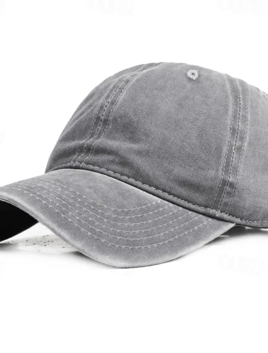 Sale OUKU Men's Baseball Cap Black Yellow Cotton Streetwear Stylish Casual Daily Outdoor clothing Holiday Plain Sunscreen