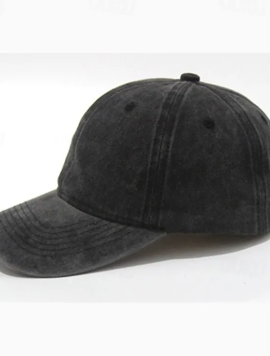 Sale OUKU Men's Baseball Cap Black Yellow Cotton Streetwear Stylish Casual Daily Outdoor clothing Holiday Plain Sunscreen