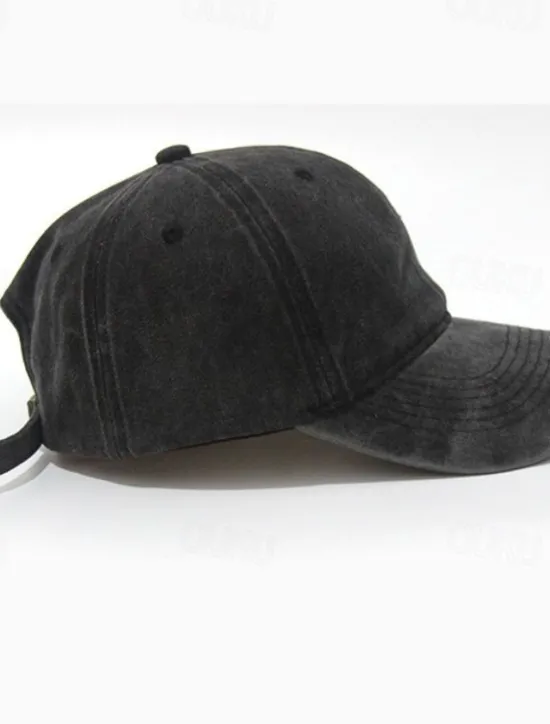 Sale OUKU Men's Baseball Cap Black Yellow Cotton Streetwear Stylish Casual Daily Outdoor clothing Holiday Plain Sunscreen