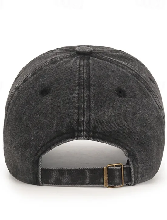 Sale OUKU Men's Baseball Cap Black Yellow 100% Cotton Embroidery Travel Beach Outdoor Vacation Plain Adjustable Fashion