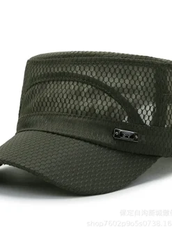 Hot OUKU Men's Baseball Cap Dark Navy khaki Gauze Mesh Streetwear Stylish Casual Daily Outdoor clothing Holiday Plain Sunscreen