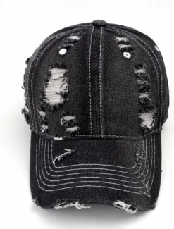 Outlet OUKU Men's Baseball Cap Sun Hat Trucker Hat Black Deep Blue Cotton Ripped Fashion Casual Street Daily Plain Adjustable Sunscreen Breathable