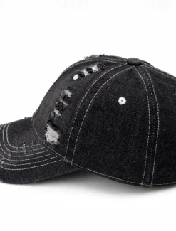Outlet OUKU Men's Baseball Cap Sun Hat Trucker Hat Black Deep Blue Cotton Ripped Fashion Casual Street Daily Plain Adjustable Sunscreen Breathable
