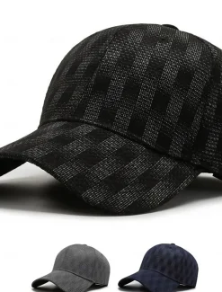 Clearance OUKU Men's Baseball Cap Sun Hat Black Blue 100% Cotton Travel Beach Outdoor Vacation Plain Sunscreen Fashion Elastic