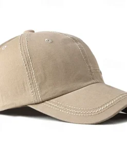 Hot OUKU Men's Baseball Cap Sun Hat Trucker Hat Light Khaki Black Polyester Embroidered Fashion Casual Street Daily Letter Adjustable Sunscreen Breathable