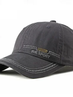 Hot OUKU Men's Baseball Cap Sun Hat Trucker Hat Light Khaki Black Polyester Embroidered Fashion Casual Street Daily Letter Adjustable Sunscreen Breathable