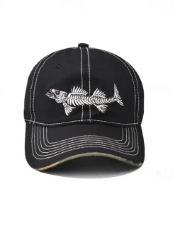 Sale OUKU Men's Baseball Cap Sun Hat Trucker Hat Black Navy Blue Cotton Embroidered Fashion Casual Street Daily Fish Adjustable Sunscreen Breathable
