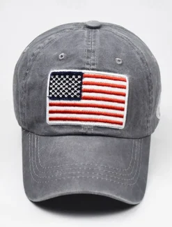 Outlet OUKU Men's Baseball Cap Sun Hat Trucker Hat Black Yellow Cotton Embroidered Fashion Casual Street Daily American US Flag Adjustable Sunscreen Breathable