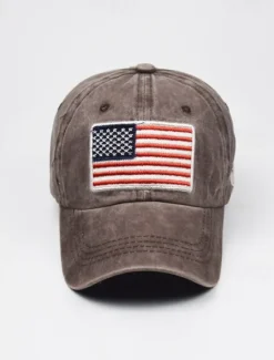 Outlet OUKU Men's Baseball Cap Sun Hat Trucker Hat Black Yellow Cotton Embroidered Fashion Casual Street Daily American US Flag Adjustable Sunscreen Breathable