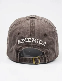 Outlet OUKU Men's Baseball Cap Sun Hat Trucker Hat Black Yellow Cotton Embroidered Fashion Casual Street Daily American US Flag Adjustable Sunscreen Breathable