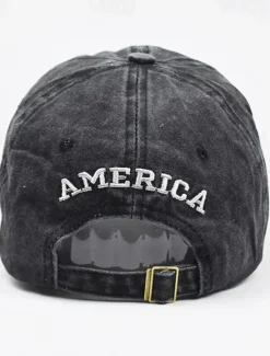 Outlet OUKU Men's Baseball Cap Sun Hat Trucker Hat Black Yellow Cotton Embroidered Fashion Casual Street Daily American US Flag Adjustable Sunscreen Breathable