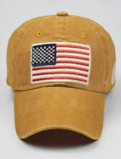Outlet OUKU Men's Baseball Cap Sun Hat Trucker Hat Black Yellow Cotton Embroidered Fashion Casual Street Daily American US Flag Adjustable Sunscreen Breathable