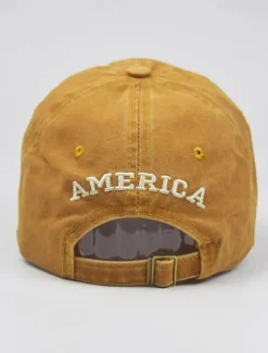 Outlet OUKU Men's Baseball Cap Sun Hat Trucker Hat Black Yellow Cotton Embroidered Fashion Casual Street Daily American US Flag Adjustable Sunscreen Breathable