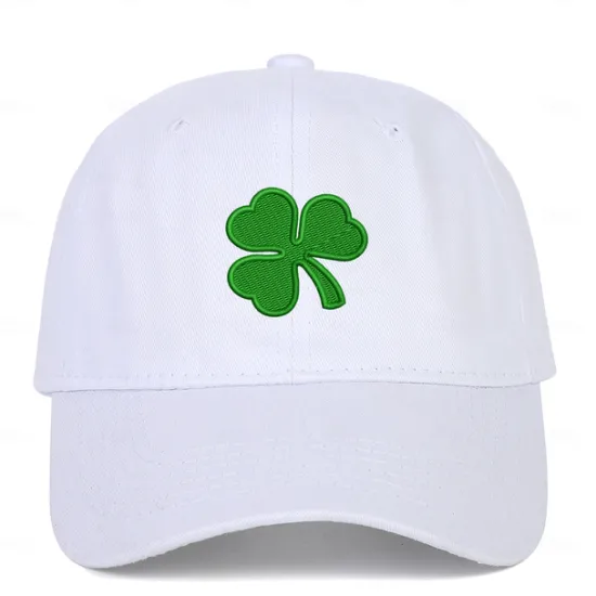 Online OUKU Men's Baseball Cap Sun Hat Trucker Hat Black White 100% Cotton Embroidered Fashion Casual Daily Saint Patrick Day Shamrock Adjustable Sunscreen Breathable